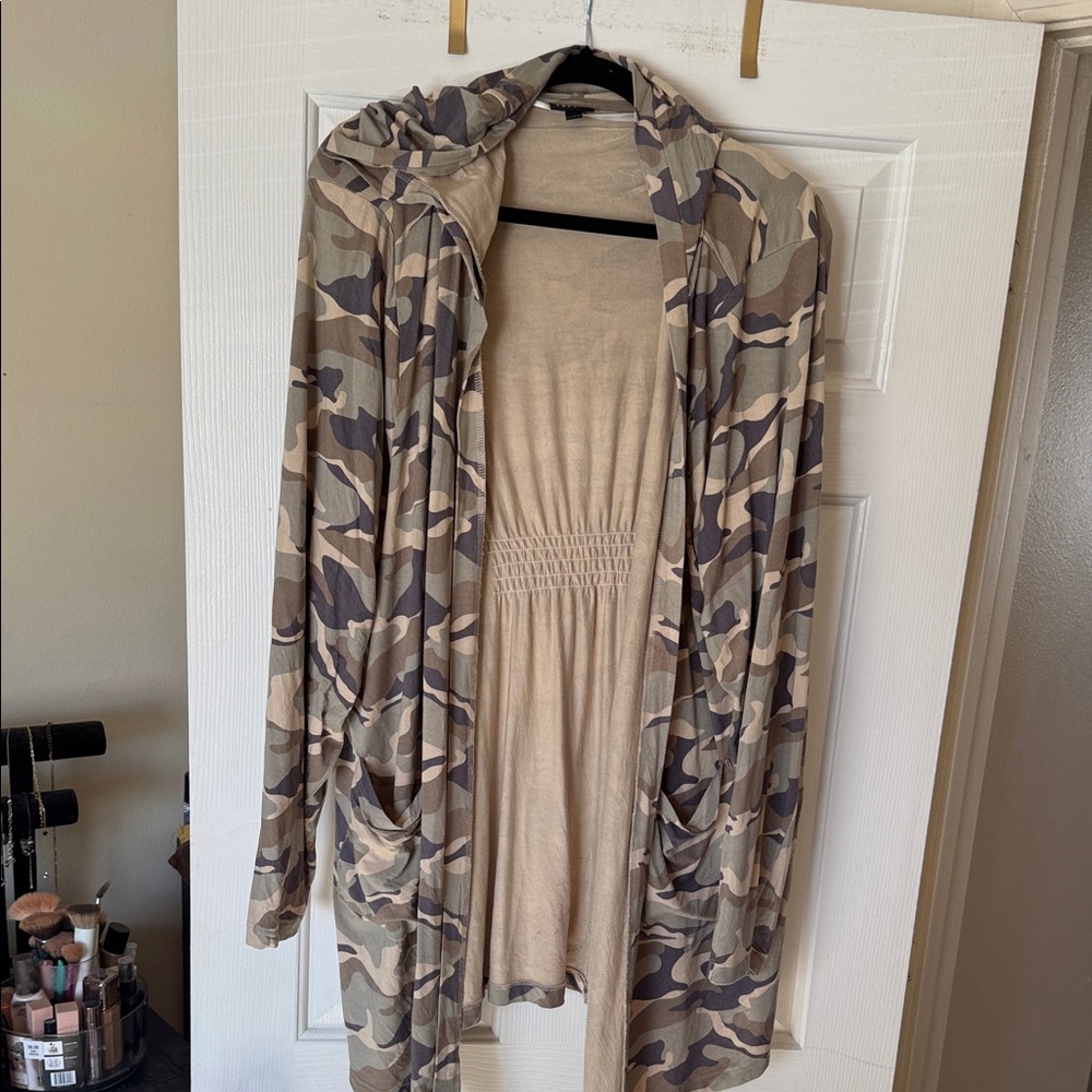 Torrid Beige Hooded Cardigan